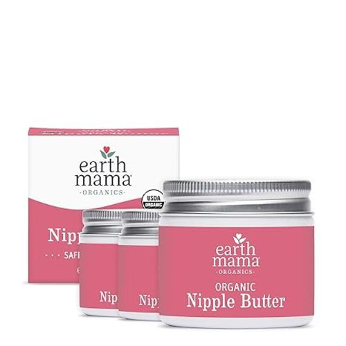 Earth Mama Organic Nipple Butter - 2 fl oz - Lanolin-Free Nipple Cream - Safe, Soothing Balm for Breastfeeding - Postpartum Essentials for Nursing