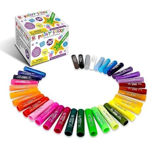 TBC The Best Crafts Paint Sticks,36 Classic Colors, Washable, Non-Toxic, Tempera Paint Sticks for Kids and Students