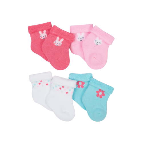 Gerber Infant Girls Socks, 4 Pack