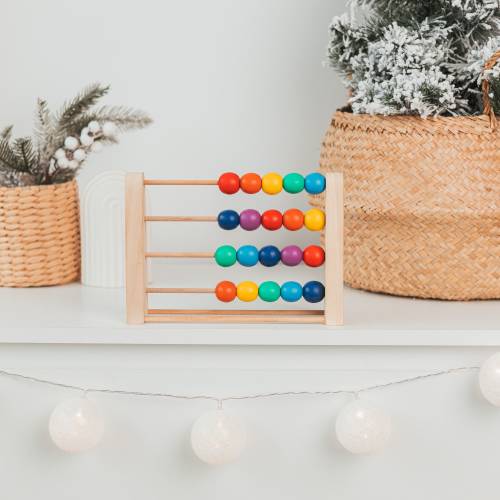 Baby Nursery Decor - Khaki Ring Stacker - Wooden Baby Toy - Rainbow Nursery Decor - Montessori Toys - Pyramid Toy