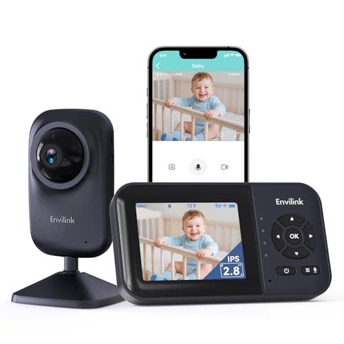 Video Baby Monitor with App, 2.8" Screen 14h Battery, Sound Detection, Night Vision, Two Way Talk, Temperature Detection, 1200ft Range, Feeding Remind, Ideal for Baby/Elderly Indoor Use