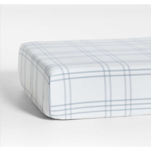 Stax Mist Blue Crib Fitted Sheet