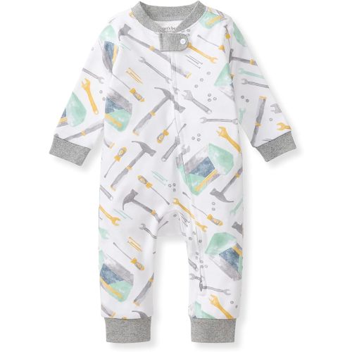 Burt's Bees Baby Boys Sleep and Play PJs, 100% Organic Cotton One-Piece Zip Front Romper Jumpsuit Pajamas