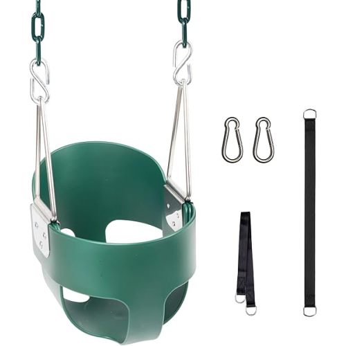 Toddler Swing, Full Bucket & Iron Chains (Green)