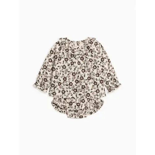 Dorothy Poplin Ruffle Collar Shirt and Bloomer Set