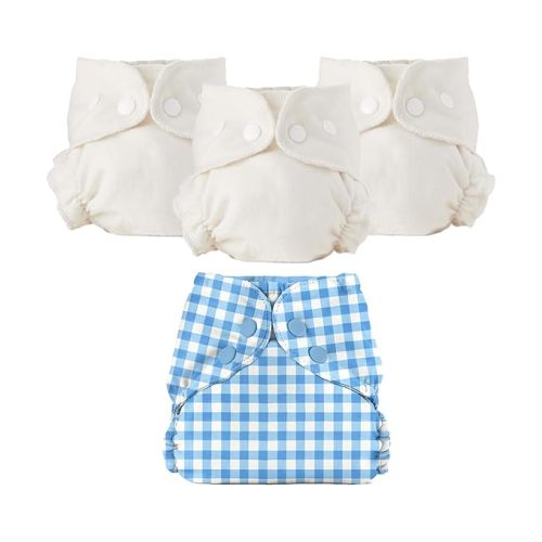 Esembly Cloth Diaper Bundle Set - Size 2 (18-35lbs), Gingham
