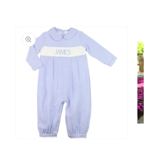 Blue Custom Smocked Long Romper – Cecil & Lou