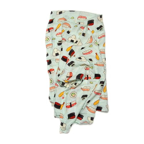 Loulou Lollipop Muslin Swaddle Blanket for Baby Boy & Baby Girl – Soft Breathable Muslin Wrap, 47"x47" Receiving Blanket for Newborn & Toddler - Sushi