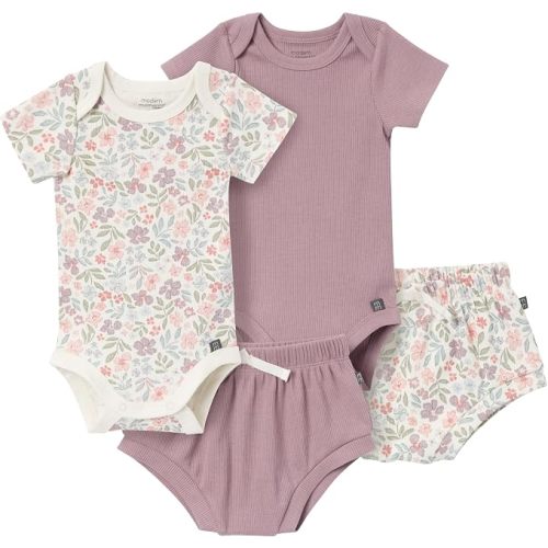 Modern Moments by Gerber Baby 4-Pack Short Sleeve Bodysuits & Shortie Set