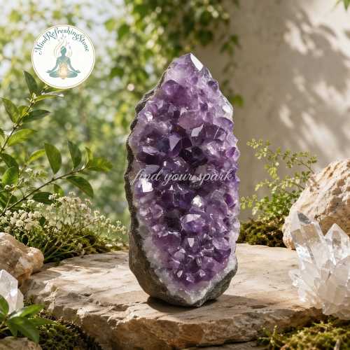 Natural Raw Amethyst Crystal Cluster - Purple Healing Stone for Spiritual Decor & Gifts
