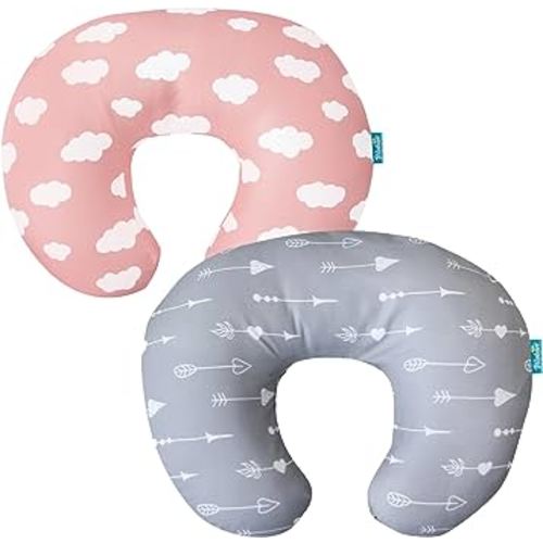 Biloban Nursing Pillow Cover 2 Pack for Breastfeeding Pillow, Ultra Soft and Cozy Nursing Slipcovers, Snug Fits Boppy Pillow, Perfect Choice for Mom