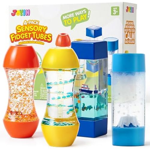 JOYIN 4-Pack Fidget Tubes for Kids, Sensory Toys for Kids with Autism