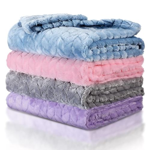 Frienda 4 Pcs Baby Fuzzy Blanket Fluffy Baby Blanket for Boys Girls Soft Warm Infant Newborn Toddler Receiving Nursery Bed Supplies, 32 x 24 Inch(Elegant Color)