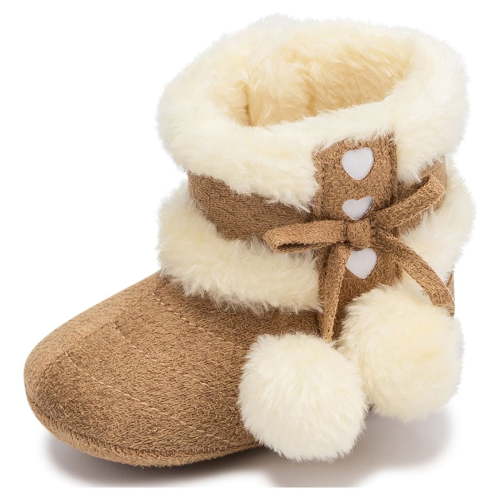 Meckior Baby Girls Boys Snow Warm Boots Infant Winter Booties Newborn Slip On Shoes for 3-18 Months