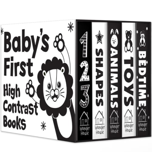 Baby’s First High-Contrast Books Boxed Set [Box Set of 5] - Age Group: 0+ / Black and White Tummy Time Books /Illustrated Board Book for Kids/Toddlers / (High Contrast Board Books)