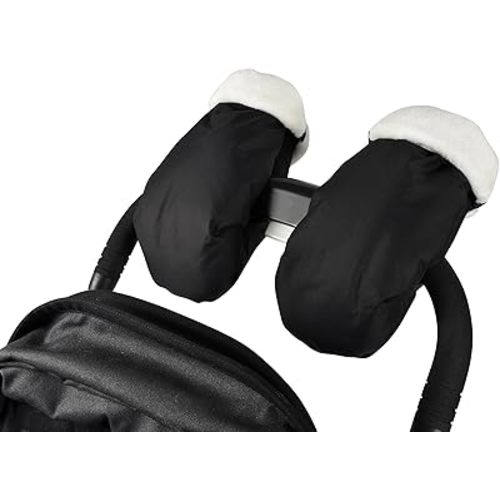 BEABA Waterproof Fleece Lined Universal Stroller Gloves, Hand Warmer Muff, Anti-Freeze Stroller Mittens for Handlebars, Winter Stroller Accessories, Baby Winter Essentials