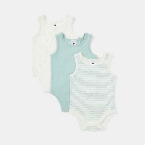 Dymples Baby Singlet Suit 3 Pack - Teal & White