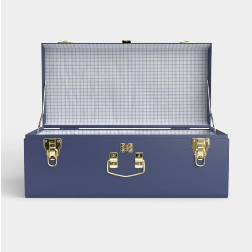Petite Trunk - Navy - Picnic in Blue / Embroidery