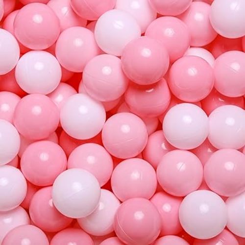 GOGOSO Ball Pit Balls Crush Proof Non-Toxic Plastic Balls Babies Kids Toy Bulk Pack 170pcs 2.2inchs,Dark Pink+Pink+White