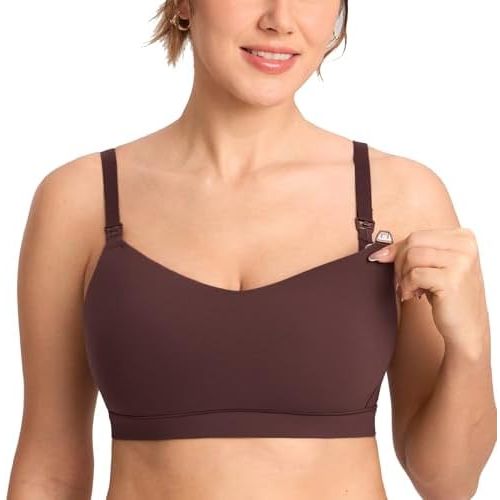 MOMANDA Seamless Nursing Bras for Breastfeeding Supportive Padded Wireless Maternity Bras with One-Piece Molded Cups