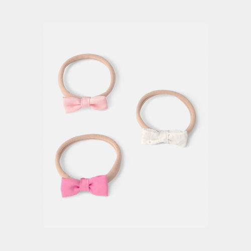Baby Girl 3-Pack Bow Hair Ties | Carter’s Oshkosh Canada