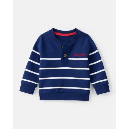 Baby Boy Striped Long-Sleeve Pullover Sweatshirt - Navy - OshKosh B'gosh | Carter's