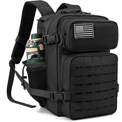 QT&QY 25L/45L Military Tactical Backpack For Men Molle Daypack 3 Day Bug Out Bag Hiking Rucksack With Bottle Holder
