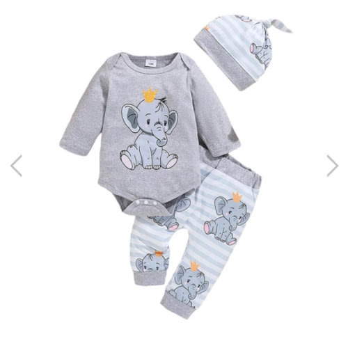 LITTLE ELEPHANT Outfit with Beanie - Hazel & Bo