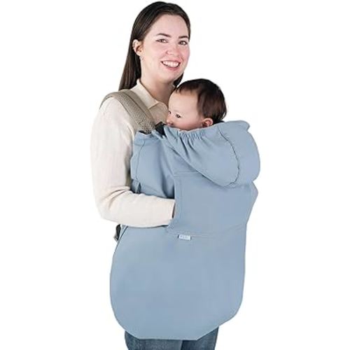 JAN & JUL Waterproof Baby Carrier Cover for Rain, Universal Fit for Car Seats and Strollers (Dusty Blue)