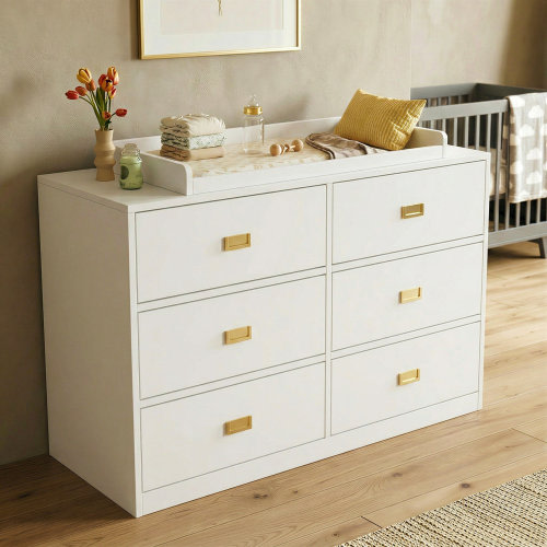 Isabelle & Max™ Baby Changing Table Dresser With 6 Drawers & Reviews | Wayfair