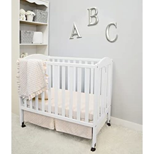 American Baby Company Heavenly Soft Minky Dot 3-Piece Mini/Portable Crib Bedding Set, Cream