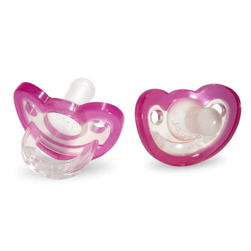 RAZBABY JOLLYPOP BABY PACIFIER PLUS, 0M+, PINK, DOUBLE PACK
