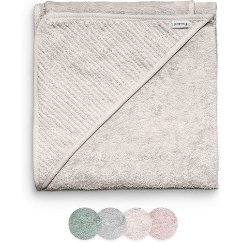 Ehrenkind® Hooded Towel, Baby Towel with Hood Made of Cuddly Soft Organic Cotton, Bath Towel in 100 x 100 cm, Beige, Bath Towel Children, Baby First Equipment Newborn or Baby Gift