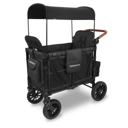 WonderFold Wagon W2 Luxe Pro Double Seater Stroller Wagon - Jet Black