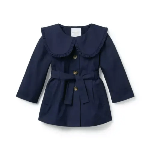 Girl Merchant Marine The Ruffle Collar Trench Coat by Janie and Jack
