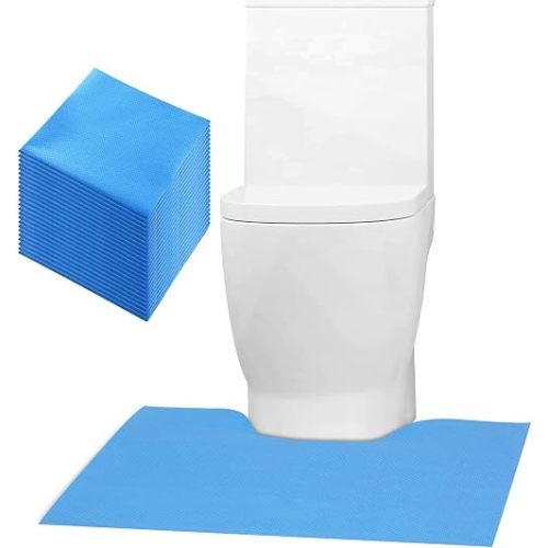 Upgraded 25 Pack Disposable Toilet Mats, 24" x 22" U‑Shaped Super Absorbent