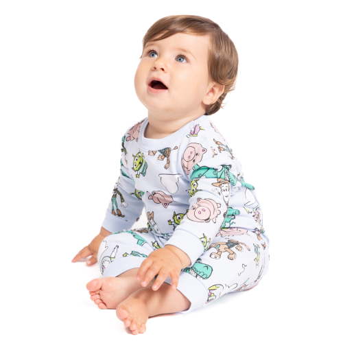 Toy Story Baby Allover Print Romper with Long Sleeves, Sizes 0/3M-24M