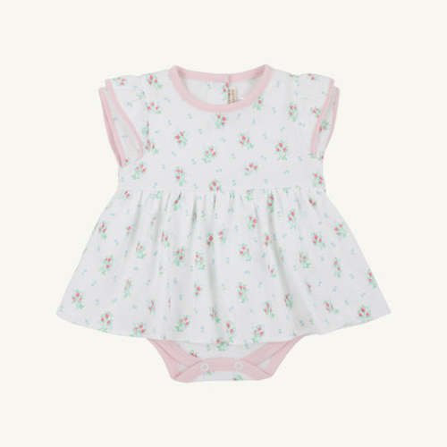 Daisy's Diaper Cover Dress - Lancaster Gate Garden with Palm Beach Pink