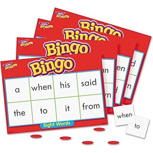 TREND ENTERPRISES: Sight Words Level 1 Bingo Game, Exciting Way for Everyone to Learn, Play 6 Different Ways, Great for Classrooms and at Home, 3 to 36 Players, for Ages 5 and Up