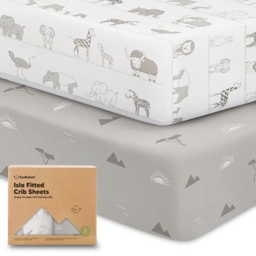 KeaBabies 2pk Isla Fitted Crib Sheets for Boys, Girls, 52x28 Baby Crib Sheet, Fits Standard Nursery Crib Mattresses (Savannah)