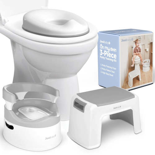 Jool On My Own 3-Piece Potty Training Kit, White/Grey