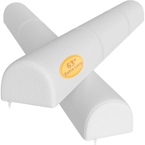 YENING 63" Extra Long Bed Bumpers for Toddlers Baby Foam Bed Guard Rail for Kids Bed Toddler Bed Bumper for Twin Full Queen King Size Bed, 2-Pack