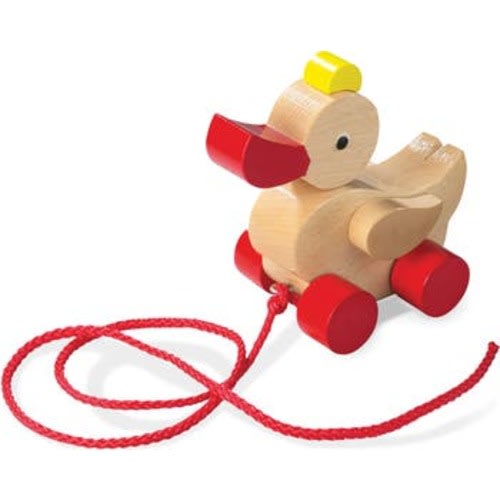 Classic Duck Pull Toy - Montessori Toys for 1 Year Old, Developmental Learning and Baby Walking Toy, Made in Germany