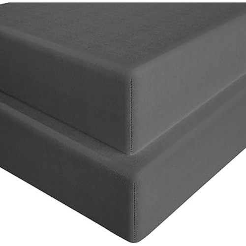 FLXXIE 2 Pack Microfiber Fitted Crib Sheets, Super Soft and Cozy Toddler Fitted Sheets for Standard Crib and Toddler Mattresses, 28x52, Dark Grey