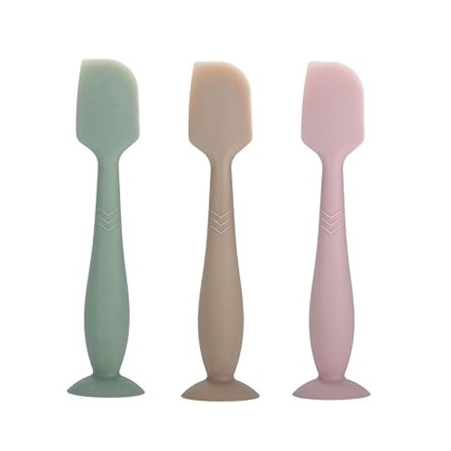 3-Pack Baby Diaper Cream Spatula - Baby Diaper Rash Cream Applicator for Butt Paste - Diaper Cream Brush for Newborn Essentials (grey, green, pink)