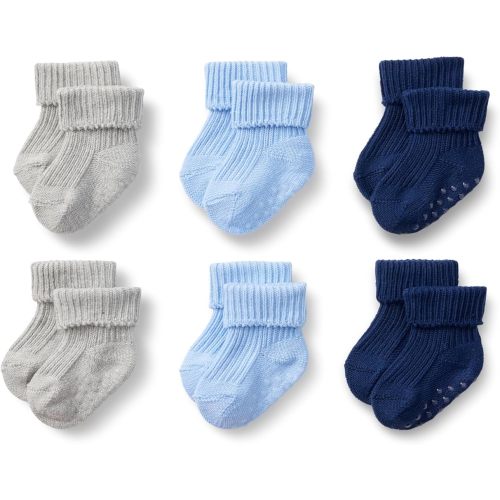 Amazon Essentials x Sofia Grainge Unisex Toddlers and Babies' Knitted Turn Cuff Socks, 6 Pairs