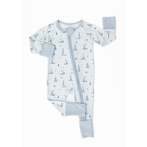 Sailboats Bamboo Zippered Sleeper – Little Crowns & Capes