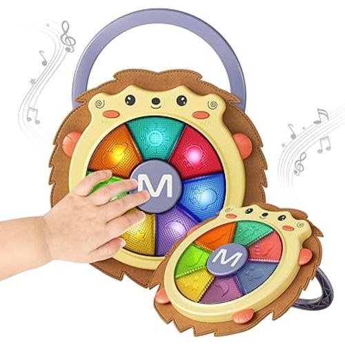 Tumama Musical Drum Toy, Light Up Electronic Music Sound Baby Toys, Toddler Instruments, Sleep Soother, Christmas & Birthday Gifts for Kids 2-3 Years
