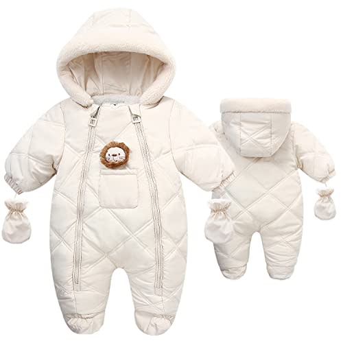 Fairy Baby Infant Baby Winter Snowsuit Coat Romper Hooded Footie Outwear Warm Jumpsuit Bodysuit for Girl Boy 6-24 Months