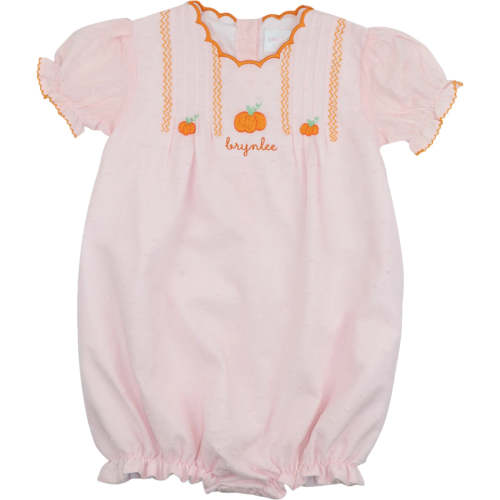 Pink Swiss Dot Embroidered Pumpkin Bubble